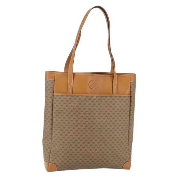 Gucci Handbags - GUCCI Micro GG Supreme Tote Bag PVC Beige Gold